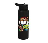 Curious George Run Jump Play Repeat Stainless Steel Insulated Water Bottle