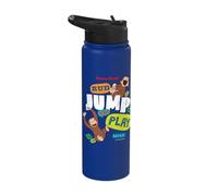 Curious George Run Jump Play Repeat Stainless Steel Insulated Water Bottle