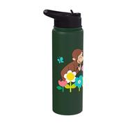 Curious George Spring Flower Garden Fun Stainless Steel Insulated Water Bottle