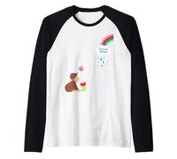 Curious George Spring Happy Raincloud Raglan Baseball Tee