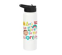 Curious George Springtime Lets Be Nice to The World Stainless Steel Insulated Water Bottle