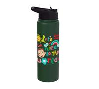 Curious George Springtime Lets Be Nice to The World Stainless Steel Insulated Water Bottle