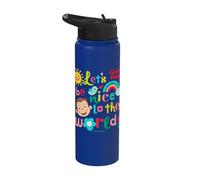 Curious George Springtime Lets Be Nice to The World Stainless Steel Insulated Water Bottle