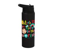 Curious George Springtime Lets Be Nice to The World Stainless Steel Insulated Water Bottle