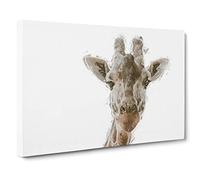 Curious Giraffe in Abstract Canvas Print for Living Room Bedroom Home Office Décor, Wall Art Picture Ready to Hang, 30 x 20 Inch (76 x 50 cm)
