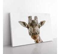 Curious Giraffe Painting Modern Art Canvas Wall Art Print Ready to Hang, Framed Picture for Living Room Bedroom Home Office Décor, 60x40 cm (24x16 Inch)