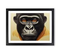 Curious Gorilla H1022 Framed Print for Living Room Bedroom Home Office Décor, Wall Art Picture Ready to Hang, Black A4 Frame (34 x 25 cm)