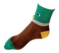 Curious Mallard Duck Face With 3D Beak Ribbed Soft Ladies Ankle Socks One Pair 4-8 UK