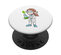 Curious Monkey Chemist Scientist Lab Beaker Design PopSockets Adhesive PopGrip