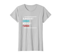 Curious not Furious t Shirt Mental Health Statement Anger T-Shirt, Women, Silver Grey, Medium