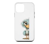 Curious Ostrich Peeking Whimsical Cartoon Bird Case for iPhone 12 mini