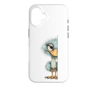 Curious Ostrich Peeking Whimsical Cartoon Bird Case for iPhone 16