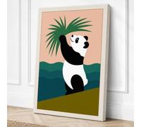 Curious Panda in Nature Canvas Wall Art Print 24x16 Inch | Ready to Hang, Gallery Wrapped, Fade-Resistant Inks, Securely Packaged, UK Made