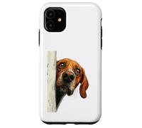 Curious Peeking Hound Dog Art Case for iPhone 11