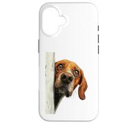 Curious Peeking Hound Dog Art Case for iPhone 16