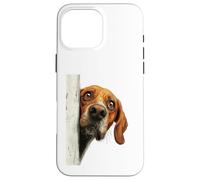 Curious Peeking Hound Dog Art Case for iPhone 16 Pro Max