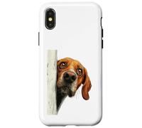 Curious Peeking Hound Dog Art Case for iPhone X/XS