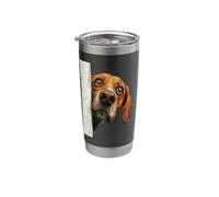 Curious Peeking Hound Dog Art Stainless Steel Insulated Tumbler