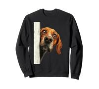 Curious Peeking Hound Dog Art Sweatshirt