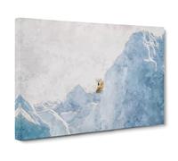 Curious Polar Bear Canvas Print | Gallery Wrapped 30mm Frame Wall Art | 30x20 inches | Ready to Hang | Modern Animals Picture | Living Room Bedroom Lounge Office