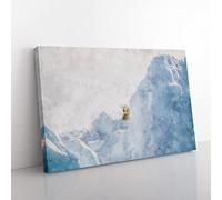 Curious Polar Bear Painting Modern Art Canvas Wall Art Print Ready to Hang, Framed Picture for Living Room Bedroom Home Office Décor, 76x50 cm (30x20 Inch)