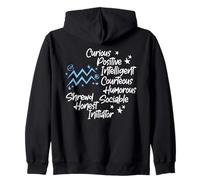 Curious Positive Intelligent - Zodiac Sign Aquarius Zip Hoodie