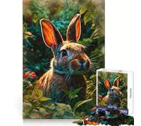 Curious Rabbit in The Garden Jigsaw for Teenagers1000 Pieces Focus Skill Smooth Cut Fun Hobby (50x75cm)