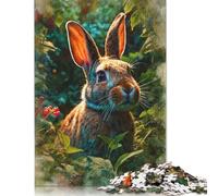 Curious Rabbit in The Garden Jigsaw Puzzles Puzzles for Adults Kids. 1000 Pieces Great Gifts Challenge Toy Educational Games Home Decoration for Adults& Kids Age 14 Years Up 1000pcs (38x26cm)