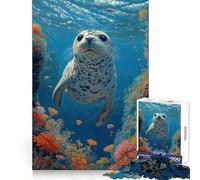 Curious Seal Exploring A Vibrant Coral Reef - Underwater Wildlife Art Teenagers 1000 Piece Jigsaw Puzzle Enjoyable Game Precise Edge Family Enjoyable (50x75cm)