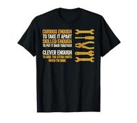 Curious Skilled Clever Mechanic Workshop Humor Design T-Shirt