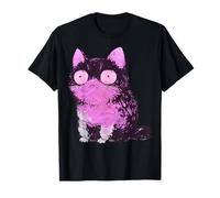 Curious Starring Purple Pastel Goth Sitting Feline Kitten T-Shirt