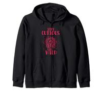 Curious Stay Wild Distressed Question Mark Motivational Zip Hoodie
