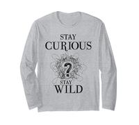 Curious Stay Wild Question Mark Scribble Inspirational Love Long Sleeve T-Shirt