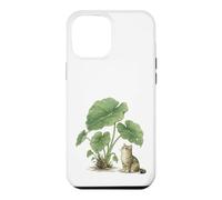 Curious Tabby Cat with Lush Taro Leaves Case for iPhone 12 Pro Max