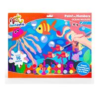 Curious Universe - Art Fantastic Ocean Wildlife Landscape Set - Paint by Numbers for Children - Painting Animals for Kids Age 6-14 - Arts and Crafts Gifts - Includes 1 Picture, 2 Brushes &16 Paints