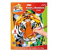 Curious Universe Art Fantastic Tiger - Paint by Numbers for Children - Number Painting Kit for Kids Age 6-14 - Painting by Numbers Animals - Arts and Crafts Gifts - Includes 8 Kids Paints