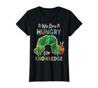 Curious We are Hungry for Knowledge Hungry Learning Value Graphic T-Shirt, Women, Black, S