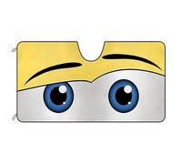 Curious Yellow Funny Eyes Front Windshield Sun Shade Foldable Car Window Covers Block Uv Rays Windscreen Cover Universal For Summer Auto Suv M
