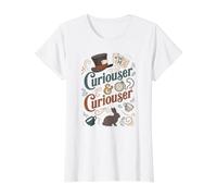 Curiouser and Curiouser Alice Wonderland Poker Value Graphic T-Shirt, Women, White, L