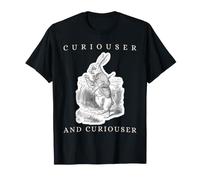 Curiouser and Curiouser Vinage White Rabbit Alice Wonderland T-Shirt