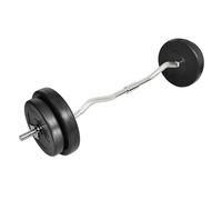 Curl Bar Black 120cm Plastic Coated 30kg Set 5kg Bar 2x7.5kg+2x5kg Grip Collars