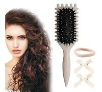 Curl Brush, Curl Brush Hair Brush, Strands Comb, Professional Styling Tools, Plastic Comb for Detangling, Shaping and Defining Curls, Turquoise (Beige)