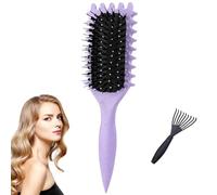 Curl Defining Brush, Boar Bristle Hair Brush, Curly Hair Brush for Detangling, Combing, Shaping and Defining Curls, Curl Brush For Women and Men Less Pulling,Reduce Pulling and Curl Separation