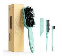Curl Defining Brush, Curl Hair Brush, Slick Back Hair Brush, For Combing and Shaping Curls in All Hairstyles to Reduce Pulling (Green)