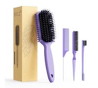 Curl Defining Brush, Curl Hair Brush, Slick Back Hair Brush, For Combing and Shaping Curls in All Hairstyles to Reduce Pulling (Purple)
