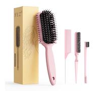 Curl Defining Brush, Curl Hair Brush, Slick Back Hair Brush, For Combing and Shaping Curls in All Hairstyles to Reduce Pulling (Pink)