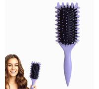 Curl Defining Brush, Curly Styling Hair Brush for Detangling, Boar Bristle Hairbrush Defining Curls for Women and Men, Hair Wet Dry Use, Less Pulling, Reduce Pulling Separation, Purple