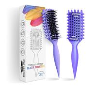 Curl Defining Brush for Curly Hair, Ultimate Vented Hair Brush with Boar Bristles, Unisex Styling and Detangling,Shaping and Defining Curls brush Reduce Pulling, Ideal for All Hair Types (Purple)