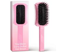 Curl Defining Brush Pink, Volume Curly Hair Brush for Detangling Shaping and Styling Women's Curls, Reduce Pulling