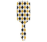 Curl Defining Brushes Argyle Buffalo Plaid Tartan Check Scotland Black Yellow Anti-static Massage Hair Comb Hair Brushes Detangler for Women Detangling and Adding Shine
